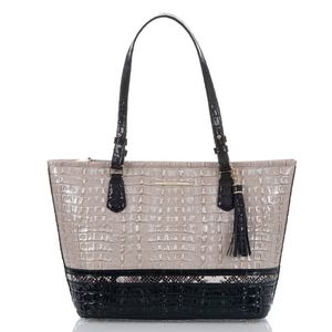 NWT Brahmin Leather Purse SOLD OUT Warm Gray Holzer Alligator Medium Asher